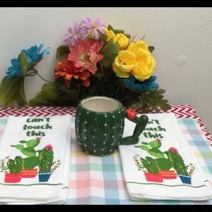 Cactus 🌵 mug/kitchen towel bundle